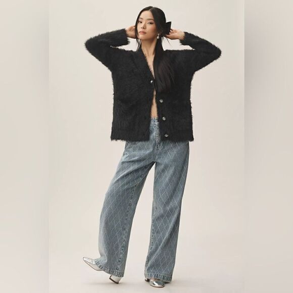 Anthropologie Endless Rose V-Neck Deco Cardigan Sweater Endless Rose Size S - Picture 2 of 4